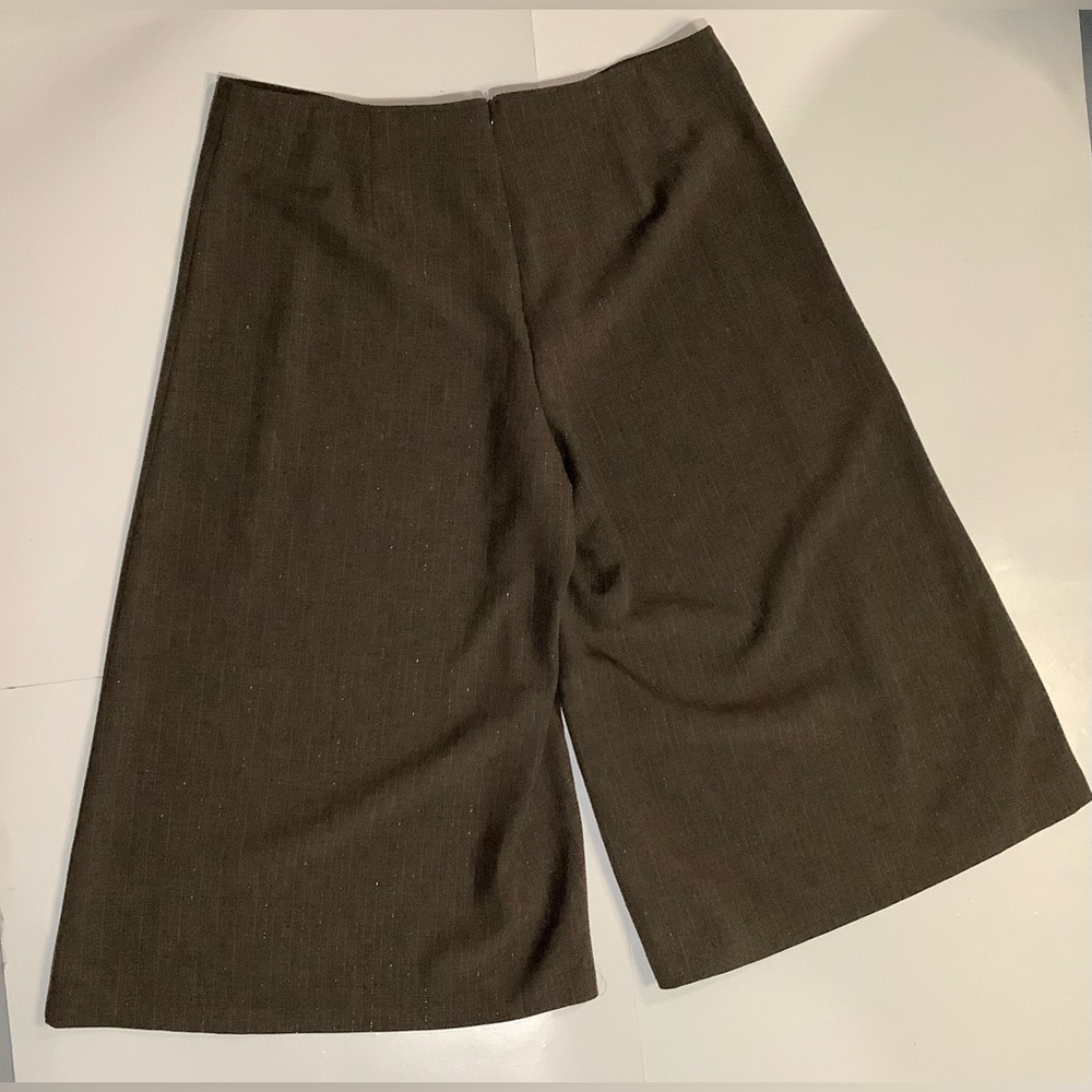 Ashley Stewart Brown Lurex Wide Leg Capri  Size 18 NWT Culottes - Picture 2 of 5